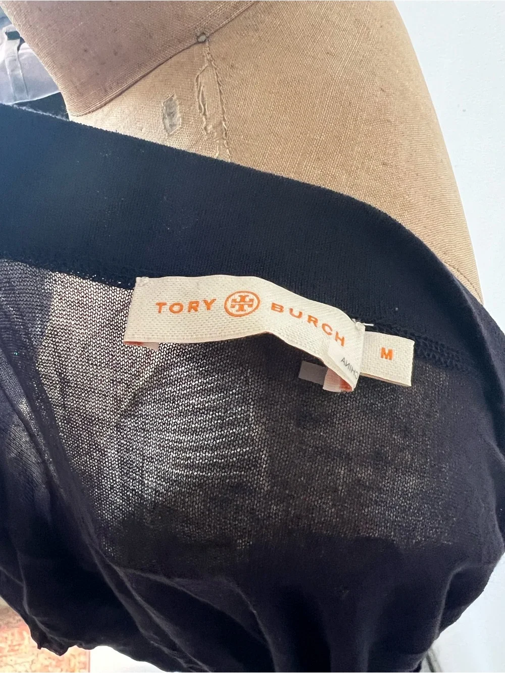 Tory Burch Black Lightweight Button-Down Cardigan